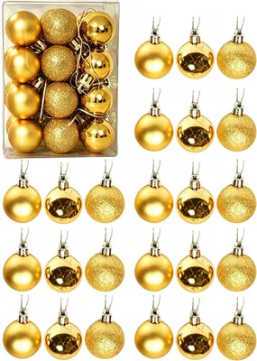 Produktbild von Weihnachtskugeln - 24 Mini Christbaumkugeln - Ø 3 cm - Bruchsicher - Hängekugeln für Weihnachtsbaum - Gold - Für Weihnachten, Hochzeit und Party