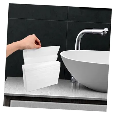 Produktbild von 2er-Pack gefaltete Einweg-Papierservietten für Badezimmer und Gäste