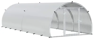 Obrázok produktu pre vidaXL Klietka pre slepice, strieborná, 400 x 150 x 100 cm, pozinkovaná oceľ