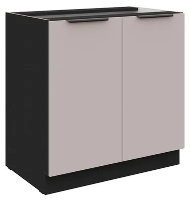 Produktbild von Spülenschrank AGAFIJA – Breite 80 cm, Cashmere / Schwarz