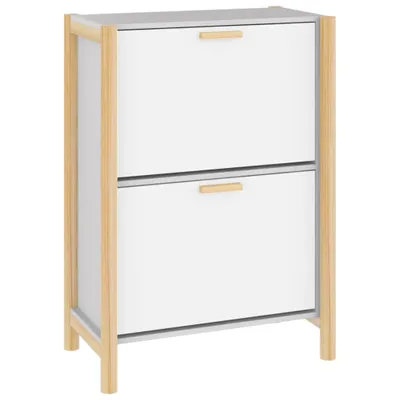 Produktbild von Möbel Schuhschrank Weiß 57,5x33x80 cm Holzwerkstoff - Schuhregale CLORIS9286909