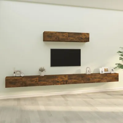 Produktbild von The Living Store 6-tlg. TV-Schrank-Set Räuchereiche Holzwerkstoff