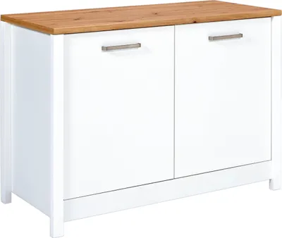 Produktbild von Spülen-Unterschrank - B 130 cm - 2 Türen - Artisan Eiche Nachbildung - Weiß