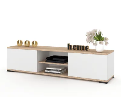 Produktbild von Fernsehschrank TV-Lowboard KING STEHEND Sonoma Eiche/Weiß Matt 100cm
