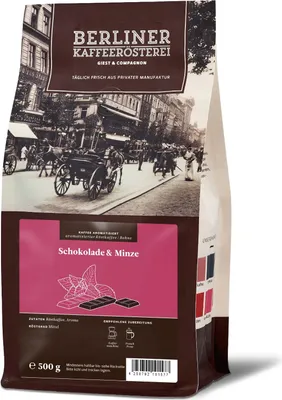 Produktbild von Berliner Kaffeerösterei - aromatisierter Kaffee Schokolade & Minze (500g / Bohne)