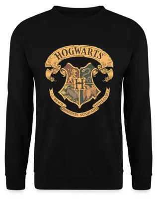 Produktbild von Spreadshirt Harry Potter Hogwarts Wappen Uni Pullover, M, Schwarz