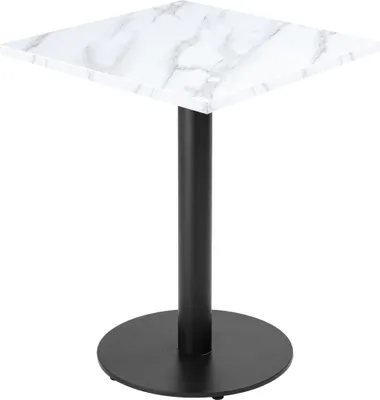 Immagine prodotto di Tavolo da pranzo da 60 cm con gambe nere e piano in marmo bianco - Oviala Rivoli