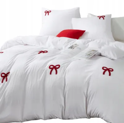 Zdjęcie produktu dla Pościel 140x200 Cuty Kokardki 100% mikrofibra 90 g/m² – Spod Igły i Nitki