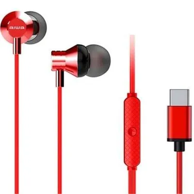 Image de Ecouteurs intra-auriculaires aiwa estm-50usb-c/rd/ avec microphone/ usb typ-c/ rouge