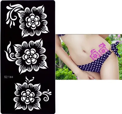 Produktbild von Henna Tattoo Schablone Airbrush Stencil Blume