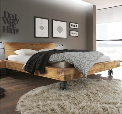 Produktbild von HASENA Oak Vintage Balkenbett Kopfteil Sion Füße Road 160x200