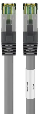Produktbild von RJ45 (CAT 6A, 500 MHz) Patchkabel mit CAT 8.1 S/FTP Rohkabel, grau