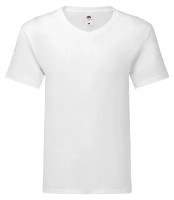 Obrázok produktu pre Fruit of the Loom – Pánske tričko „Iconic 150“ s výstrihom do V FK3357 (XL) (biele)