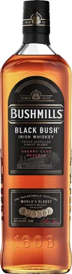 A bottle of Bushmills Black Bush Irish Whiskey.
