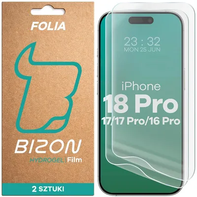 Produktbild von Folia hydrożelowa na ekran Bizon Glass Hydrogel Front do iPhone 16 Pro, 2 sztuki