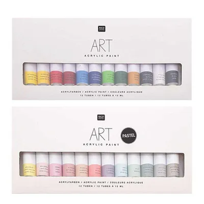 Produktbild von Acrylfarben-Set - Pastell 12 x 12 ml + Basic 12 x 12 ml