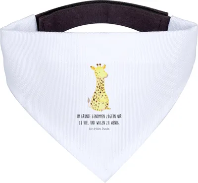 Produktbild von Mr. & Mrs. Panda Halstuch Hund Giraffe Zufrieden - Weiß - Geschenk, Glück, Hunde, Für, Hundehalstuch, Afrika, Tuch, Abenteuer