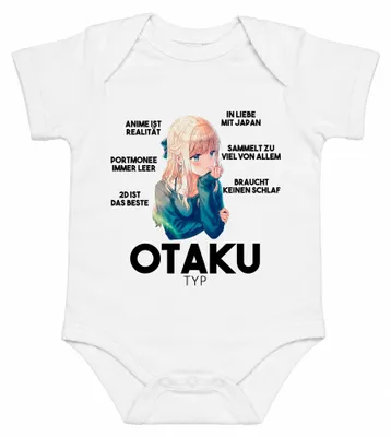 Imagen del producto de OTAKU TYP: El anime es la realidad. Cartera siempre vacía. Japón. Y2K. Body para bebé, color blanco, talla 12/18