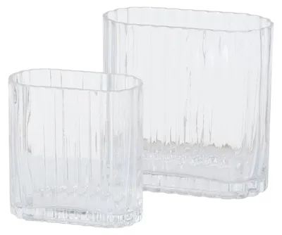 Produktbild von Glasvase TULIPA, länglich, transparentes Glas, 2er-Set