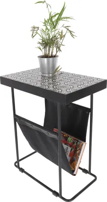 Produktbild von Beistelltisch, Zeitungsständer mit Fliesenmosaik - Braun, Holz, 56*46*29 cm, Kaffeetische & Bodentische