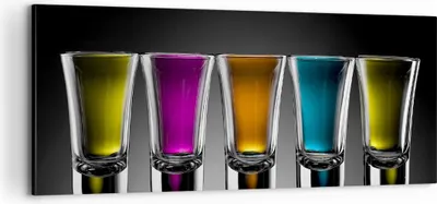 Produktbild von Bild auf Leinwand - Leinwandbild - Gläser Alkohol trinken Saft - 100x40cm - Wand Bild - Wanddeko - Leinwanddruck - Bilder - Kunstdruck - Wanddekoration - Leinwand bilder - Wandkunst - AB100x40-2194