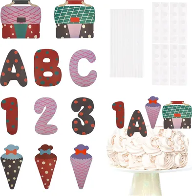 Produktbild von Oblique Unique Torten Kuchen Topper Aufsatz Schulranzen Zuckertüten ABC 123 für Schuleinführung Einschulung