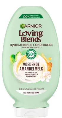 Zdjęcie produktu dla Odżywka Garnier Loving Blends z odżywczym mleczkiem migdałowym (250 ml)