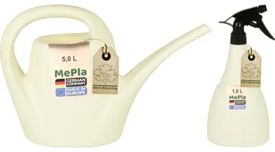 Produktbild von MePla - Set - Gießkanne 5,0l Indoor + Sprüher 1,0l - weiss