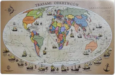 Zdjęcie produktu dla Podkładka mapa trasami odkrywców