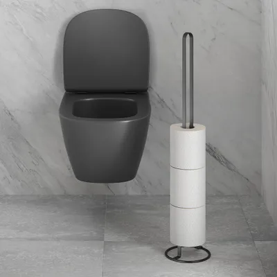 Produktbild von METALTEX 401130000 Origin Lava Toilettenpapierhalter, TouchTherm, matt schwarz