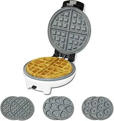 Produktbild von Waffeleisen mit Austauschböden - Waffeleisen mit Entfernbarer Platte - Waffeleisen 3-in-1 - Waffeleisen Herzhafte Form - Waffeleisen Herzhafte Formen