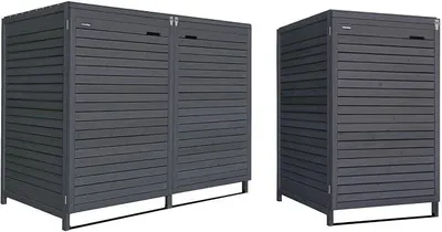 Produktbild von Mülltonnenbox 240L Adria24 für 3 Tonnen Mülltonnenverkleidung Mülltonnecontainer Holz imprägniert in anthrazit