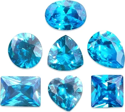 Image de Ensemble de 7 pierres précieuses naturelles d'aigue-marine bleue pour collection et énergiothérapie
