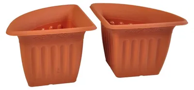 Image de Pot de fleurs d'angle, set de 4 pots en terre cuite Pot de fleurs Pot de plantation