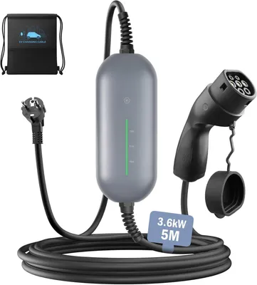 Image de Câble de charge de type 2, prise Schuko, 3,68 kW, chargeur portable pour véhicule électrique, 16 ampères, 6 mètres