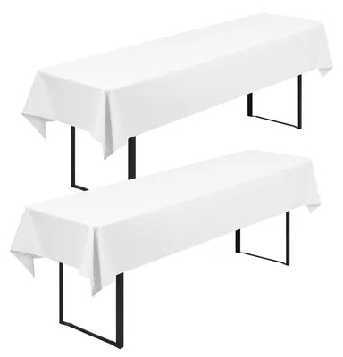 Productafbeelding van 2 biertafelhoezen, 2 stuks, 250x100 cm, wit, polyester, ondoorzichtig, wasbaar