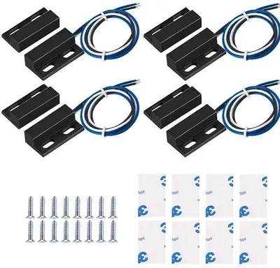 Image de Contact de porte électrique - Sécurité - Lot de 4 - Noir