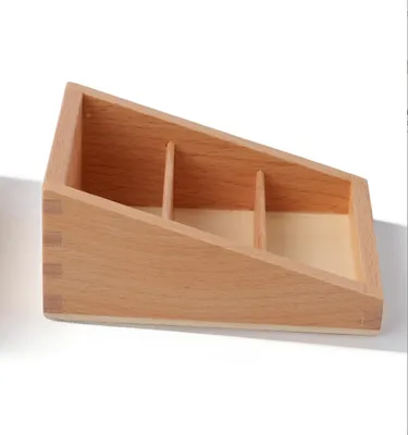 Montessori Driedelige Doos, Set von 2, Buchenholz, 3-Fach Boxen