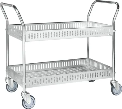 Produktbild von Kongamek Tischwagen mit Rand 1130x550x940mm Ladefläche verzinkt mit Bremse