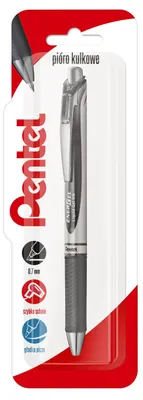 Imagen del producto de Bolígrafo de punta fina (0,7 mm) EnerGel BL77, color gris, unidad.