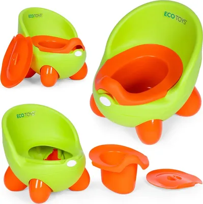 Zdjęcie produktu dla Nocnik dla dzieci, wyjmowany wkład, antypoślizgowe nóżki, zielony, ECOTOYS
