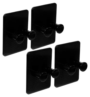 Produktbild von 4-teiliges Set Rasiererhalter aus robustem ABS, wandmontierbar, platzsparend, stabil für Nassrasierer und Pinsel, schwarz für Badezimmer und Dusche