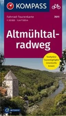 Image de Carte KOMPASS pour les circuits à vélo, itinéraire cyclable de l'Altmühltal, échelle 1:50.000