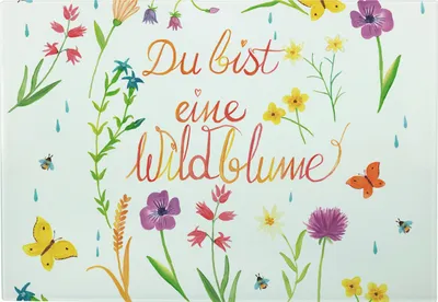 Produktbild von Mr. & Mrs. Panda Frühstücksbrett Du bist eine Wildblume - Geschenk, Jahrestag, Schneidebrett, Glas, Wild, Hochzeitstag, Frauen, Freundin, Hackbrett, Kompliment