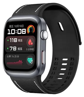 Produktbild von Für Huawei Watch D2 Hochwertiges Premium Leder Hybrid Silikon Ersatz Arm Band Schwarz