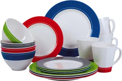 Produktbild von 16-teiliges Melamin Geschirrset Camp4 Burano Kombiservice für Camping Outdoor