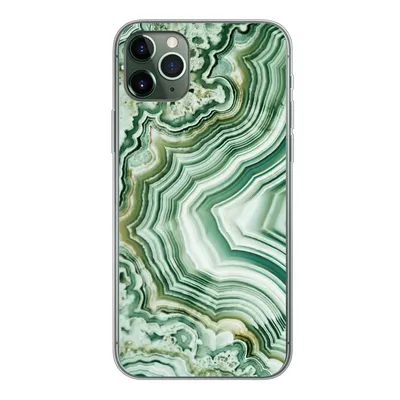 Produktbild von MuchoWow® Handyhülle Schutzhülle Hülle für iPhone 11 Pro Max Natursteine - Grün - Gesteine und Mineralien Silikon Softcase Handy Hülle - Schutz