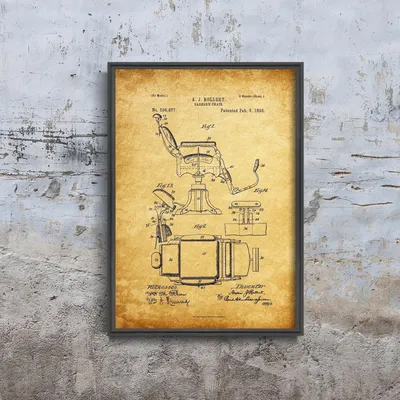 Produktbild von Poster - Canvas - Leinwand - 29,7 cm x 42 cm - Friseurstuhl Rollert