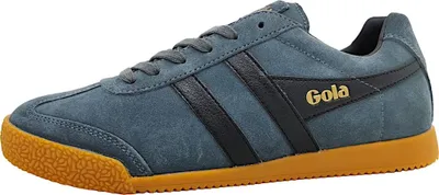 Image de Baskets de sport Gola Harrier pour hommes, modèle bas, couleur gris, parfaites pour le quotidien