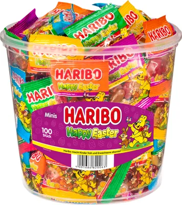 Produktbild von Haribo Happy Easter Minibeutel mit Osterfiguren aus Fruchtgummi 1000g